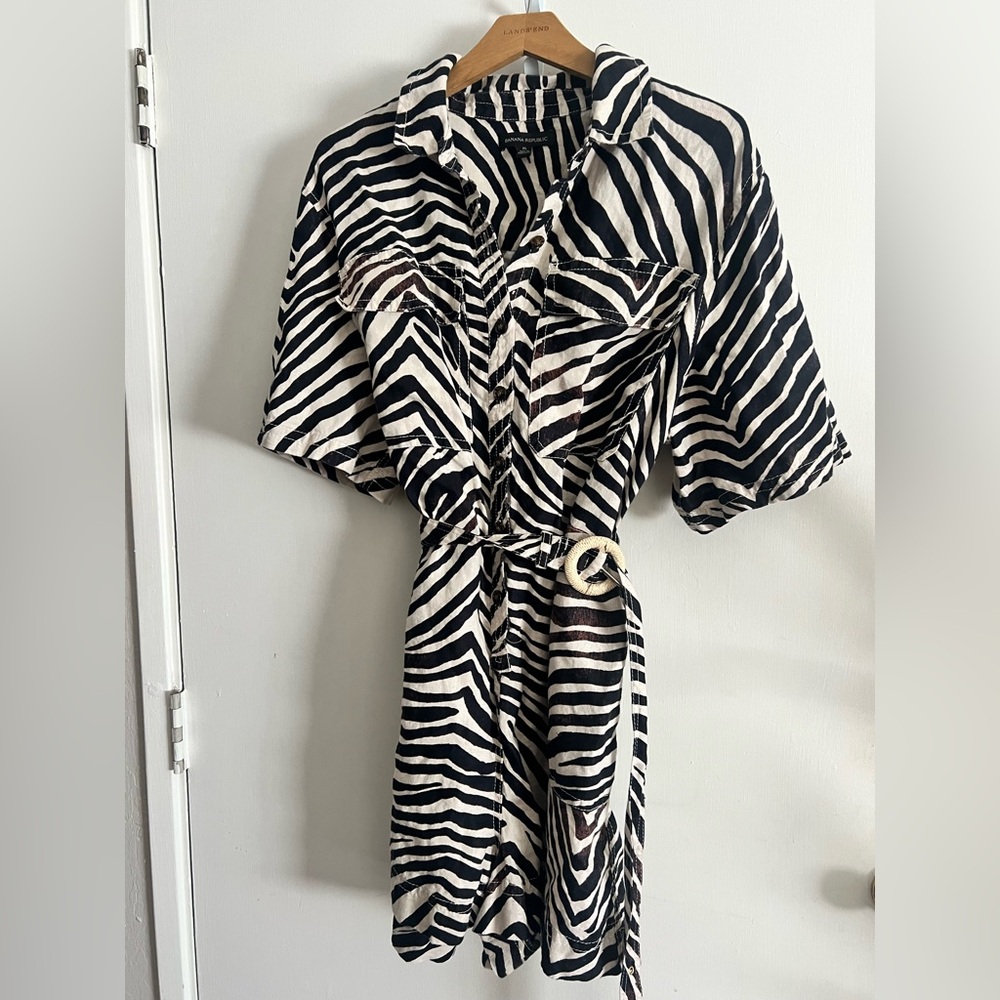 Banana Republic Black and White Zebra romper